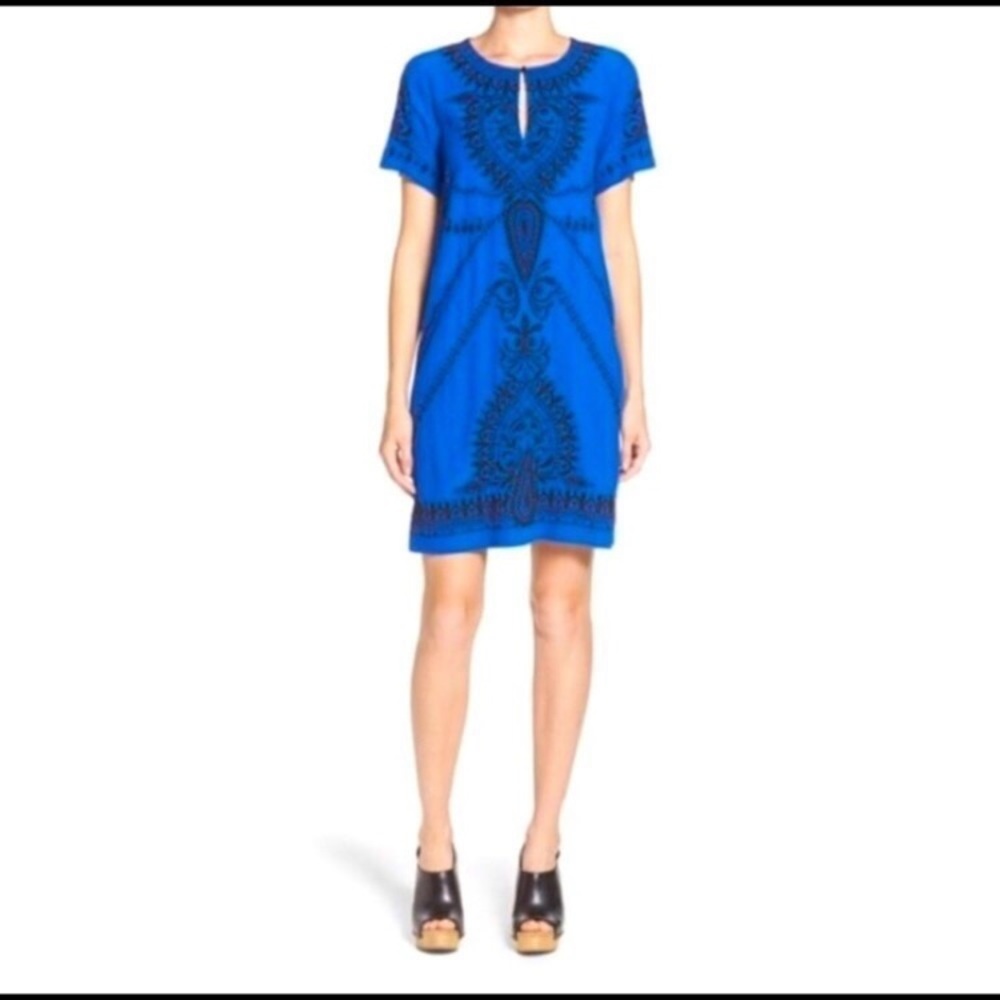 New with tags lucky brand blue embroidered and beaded dress small